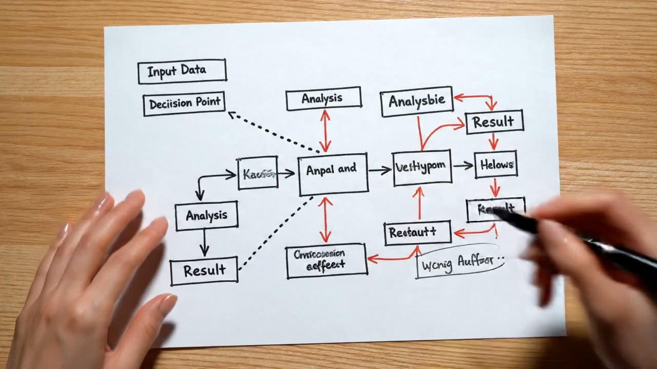 Overhead view of collaborative work and planning