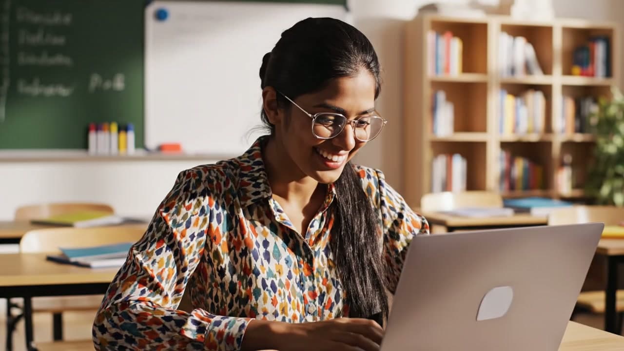 Instructor reviewing classroom progress